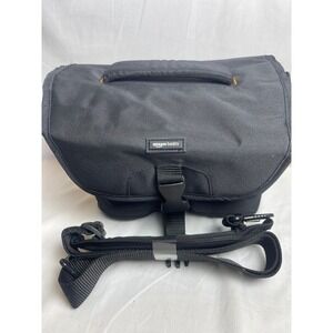 Amazon Basics Large DSLR Camera Gadget Bag Black Nylon Padded Shoulder Strap